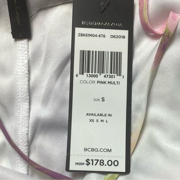 BCBGMaxazria New With Tags Multi-Color Floral Spaghetti Strap Dress Size Small - Picture 4 of 13